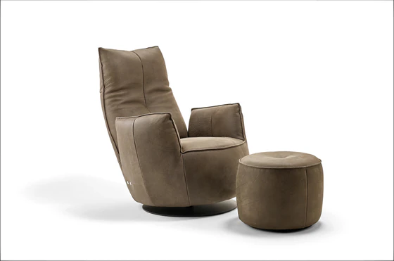 Bullfrog Blobb Deluxe Relaxsessel mit optionalem Hocker – komfortabler Ledersessel mit Schaukelfunktion