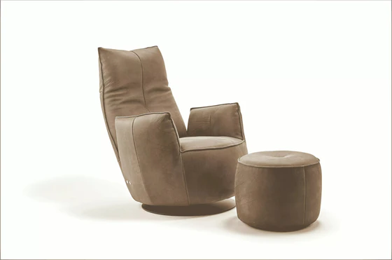 Bullfrog Blobb Deluxe Relaxsessel mit Hocker – ergonomischer Ledersessel mit Drehfunktion