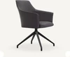 Leolux Drehstuhl Mara Cruz in Leder Senso Castor, Seitansicht, modernes Design mit Drehgestell