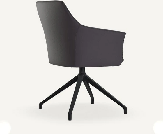 Rückansicht des Leolux Drehstuhls Mara Cruz mit elegantem Design und stabilem Drehgestell