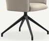 Edler Leolux Mara Cruz Lederstuhl in Pampas mit Drehgestell für Design-Esstisch.