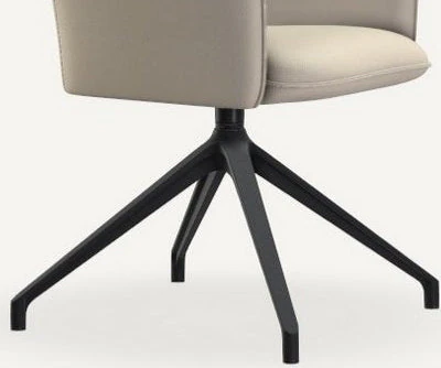 Edler Leolux Mara Cruz Lederstuhl in Pampas mit Drehgestell für Design-Esstisch.