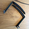 Freischwinger Stuhl schwarz Metallgestell Leder braun 2 Satz Armlehnen