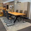 Esszimmer Stuhlgruppe 6 Stühle modern Leder braun, Freischwinger
