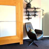 Kompakter Design Sessel AERA Gavi Lounge schwarz Leder