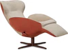 Jori Relaxsessel Daydreamer JR-7450 ltd. Edition Earth: Rücken Nubuk rosso, Sitzfläche Stoff Mumble 26, Gestell Lack 107