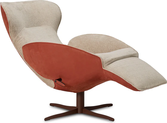 Jori Relaxsessel Daydreamer JR-7450 ltd. Edition Earth: Rücken Nubuk rosso, Sitzfläche Stoff Mumble 26, Gestell Lack 107
