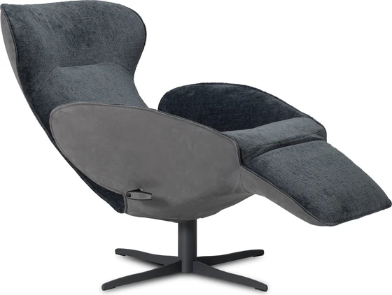 Jori Relaxsessel Daydreamer JR-7450 ltd. Edition Ocean: Rücken Nubuk Antrazit, Sitzfläche Stoff Mumble 12 Oltremare Gestell pulverbeschichtet graphitgrau