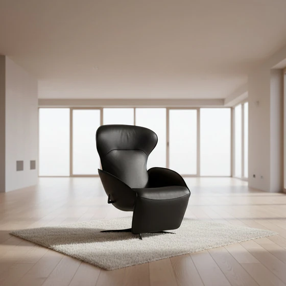 JORI Relaxsessel Daydreamer JR-7450 Monomove – luxuriöser Relaxsessel aus schwarzem Leder mit ergonomischem Design und patentierter Mono-Move-Mechanik