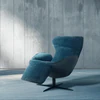 Jori Relaxsessel Daydreamer JR-7450 ltd. Edition Ocean: Rücken Nubuk Antrazit, Sitzfläche Stoff Mumble 12 Oltremare Gestell pulverbeschichtet graphitgrau