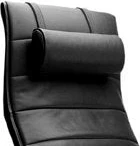 JORI Nackenkissen elliptisch 36 cm für Relaxsessel, Leder Cavila Black oder Celia Cherry, Gegengewicht schwarz/Alu/Edelstahl auf Mensana Rückenlehne