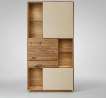 Anrei Vitrine Puro Style SY 772 Asteiche gebürstet 98,1x198,6x35 cm