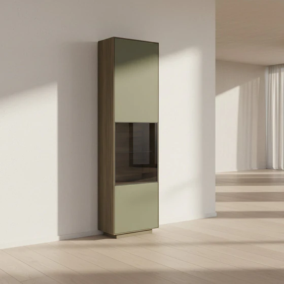 Detail Anrei SY771 – Glaselement mit optionaler LED-Beleuchtung, Metallrahmen schwarz