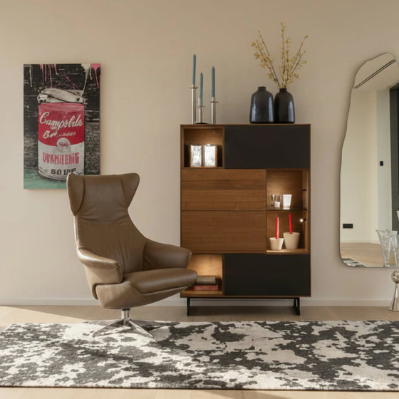 Highboard Anrei Puro Style – optionale Beleuchtung für Nischen und Frontinszenierung