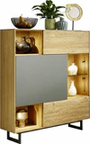 Puro Style Highboard – Rahmenfuß bronze im Vergleich zur Sockel-Variante (Gesamthöhe 134,6 cm)