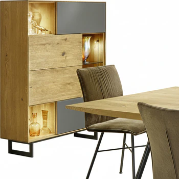 Puro Style Highboard – Rahmenfuß schwarz (Gesamthöhe 134,6 cm)