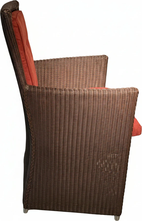 Detail Lloyd-Loom-Geflecht am Sessel 175, dunkelbraun