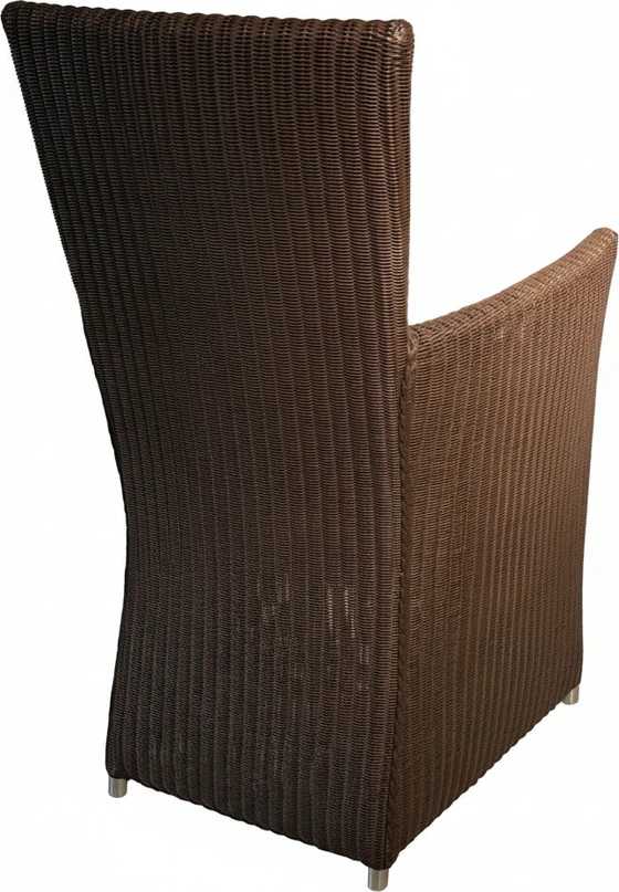 Alvico Lloyd Loom Sessel 175 in Dunkelbraun mit Alcantara-Polster bordeaux im Wohnambiente