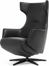 AERA NV-1005 Relaxsessel – Frontansicht in Leder Runner Schwarz mit Sternfuß Fuß 32