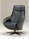 AERA TW248 / Signa 248 Relaxsessel – Frontansicht in Leder Runner Schwarz mit Fuß 32
