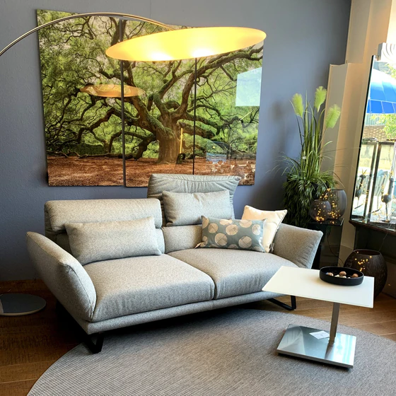 IP Design Clou im Wohnambiente – Sofa mit verstellbaren Armlehnen und Metallkufen schwarz