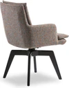 IP Design Soulmate Dining Armlehnstuhl (IP-142-5000) in Stoff Tommy grau, Gestell Ovalrohr schwarz matt – bequemer Esszimmerstuhl Holzfuß hinten