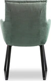 IP Design Soulmate Dining Armlehnstuhl (IP-142-5000) in Stoff Tommy grau, Gestell Ovalrohr schwarz matt – bequemer Esszimmerstuhl Cord Kufe hinten