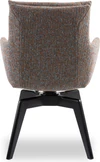 IP Design Soulmate Dining Armlehnstuhl (IP-142-5000) in Stoff Tommy grau, Gestell Ovalrohr schwarz matt – bequemer Esszimmerstuhl Holzgestell Rückenansicht