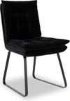 IP Design Soulmate Dining Stuhl ohne Armlehne Kufe, City Velvet schwarz