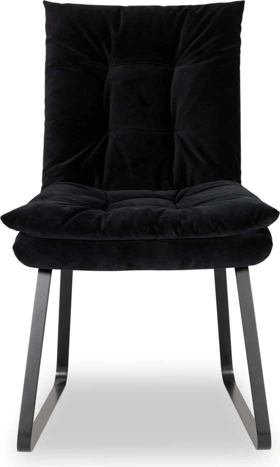 IP Design Soulmate Dining Stuhl ohne Armlehne City Velvet schwarz front