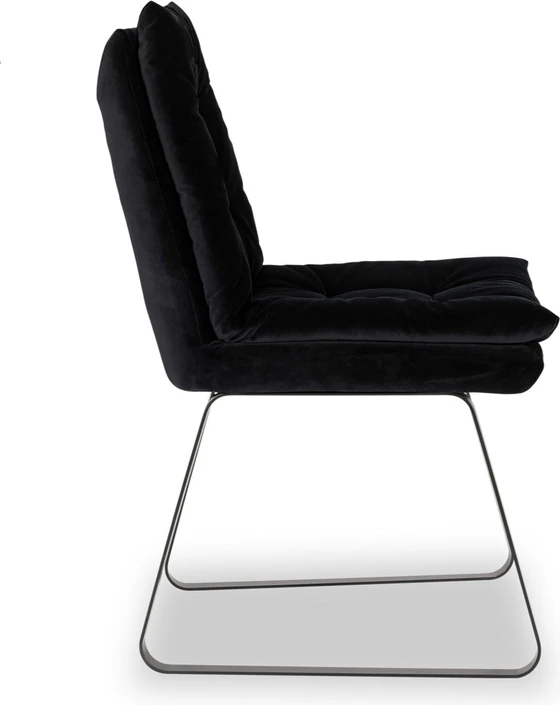 IP Design Soulmate Dining Stuhl ohne Armlehne City Velvet schwarz seite