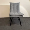 IP Design Soulmate Dining Stuhl ohne Armlehne (IP-142-5001) in Stoff Tommy grau, Gestell Ovalrohr schwarz matt – moderner Polsterstuhl vorne