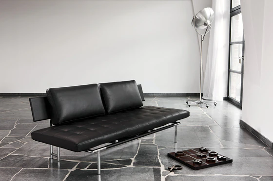 IPDesign Daybed Campus (Deluxe) & Zubehör – Leder Galaxy schwarz, glatt oder Steppung - Möbelhaus H. Zeppenfeld GmbH