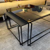 Bacher MINERO Couchtisch Set Fenix schwarz Glas grigio Detail