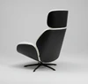 IP Design Trinity Relaxsessel – stufenlos bis Liegeposition, Leder Galaxy schwarz, Holzschale Nussbaum, Ambiente