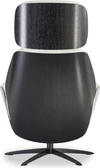 IP Design Trinity Relaxsessel – stufenlos bis Liegeposition, Leder Galaxy weiß, Schale Eiche schwarz, Ambiente