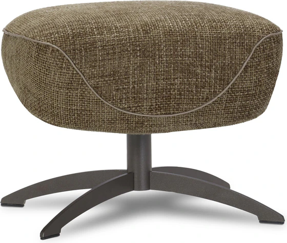JORI Griffon Hocker zu Relaxsessel in Seitenansicht – eleganter Ruhesessel mit schwarzem Gestell