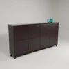 RMW Deviso – matt lackierte Fronten in Aubergine, präzises Fugenbild, Materialmix