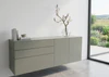 Sudbrock Cubo Design-Sideboard in Salbei matt als Neuware aus der Ausstellung im Abverkauf bei Möbel Zeppenfeld