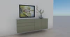 Sudbrock Cubo Sideboard in Lack Salbei matt als elegantes Wohnbeispiel für Wohnzimmer, Essbereich oder Flur