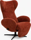 JORI Relaxsessel Infinity Monomove JR-7495 in rostfarbenem Stoff Mumble, aufrechte Drei-Viertel-Ansicht mit schwarzem Sternfuß, erhältlich in Mini, Medi und Maxi.