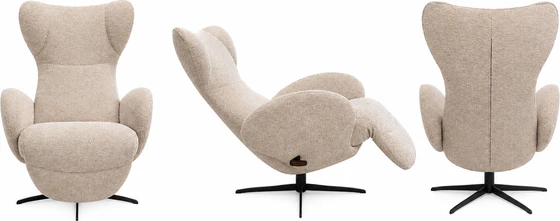 lle Verstellpositionen JORI Relaxsessel Infinity Monomove JR-7495 in hellem Stoff Diva 21, geneigte Relaxposition mit ausgefahrener Fußstütze, verfügbar in Mini, Medi und Maxi.