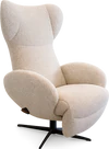 JORI Relaxsessel Infinity Monomove JR-7495 in hellem Stoff Diva 21, aufrechte Drei-Viertel-Ansicht mit schwarzem Sternfuß, erhältlich in Mini, Medi und Maxi.
