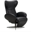 JORI Infinity Relaxsessel in schwarzem Leder Cavila Black mit hoher Rückenlehne, organischer Form und elegantem schwarzem Fuß