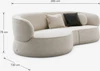 Maßgrafik des Bielefelder Werkstätten Sofa Nimbo mit rundem Abschlusselement links und eingeblendeten Angaben von 285 cm Breite, 78 cm Höhe und 130 cm Tiefe.