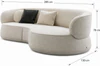 Maßgrafik des Bielefelder Werkstätten Sofa Nimbo mit rundem Abschlusselement rechts und eingeblendeten Angaben von 285 cm Breite, 78 cm Höhe und 130 cm Tiefe.